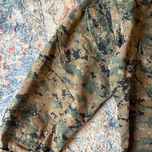 Vintage Military Digital Camo Slant Pocket Button-up Jacket Large - Picture 5 of 5